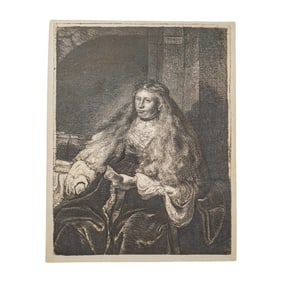 19t Cent. After Rembrandt ‘The Great Jewish Bride’ Etching