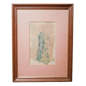 Style of Marcel Vertes (1895-1961, French) Mixed Media Illustration