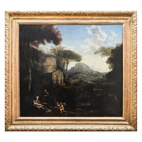 Manner of Jacobus van Starckenborgh (1822-1895, Dutch) Signed Landscape Oil on Canvas