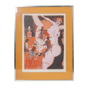 Warrington Colescott "A Wild West: Dodge City" AP Lithograph