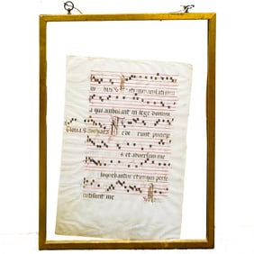 19th Century Vellum Music Sheet