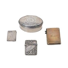(4 Pc) Sterling Silver Miniature Boxes Grouping