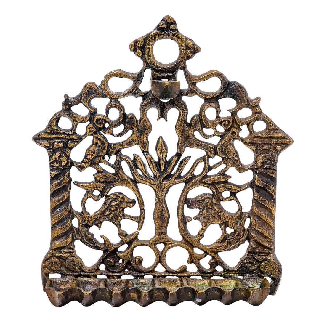 19th C. Judaica Moroccan Brass Menorah (1 of 4)
