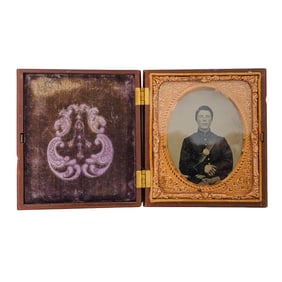Antique American Civil War-Era Ambrotype Soldier Portrait