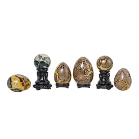 (6 pcs) Rock Crystal Dragon Egg/Orbs Stones