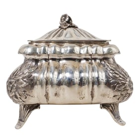 Antique 935 Silver Pumpkin Box