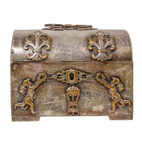 Silver Plated Cherub Casket Box