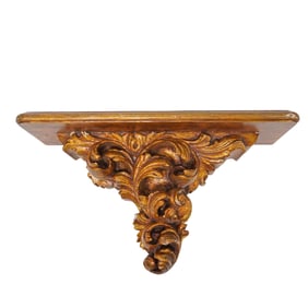 Vintage Gilt Wood Carved Wall Shelf