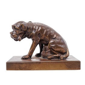 Bronze English Mastiff Dog Figurine