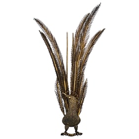 Antique Austrian Gilded Silver Filigree Flexible Bird Hat Pin