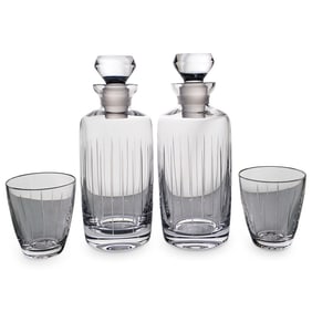(4 Pc) Rolls Royce Crystal Decanters & Glasses Set