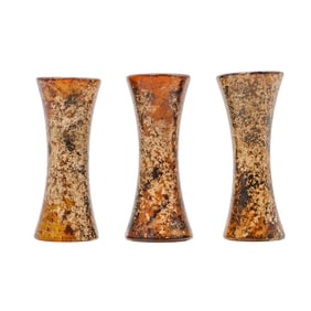 (3 Pc) Antique Chinese Liangzhu Yu Cong Zong Lezi Pipe Pendant Amulets