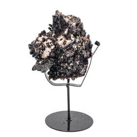 Smoky Quartz Cluster on Metal Stand