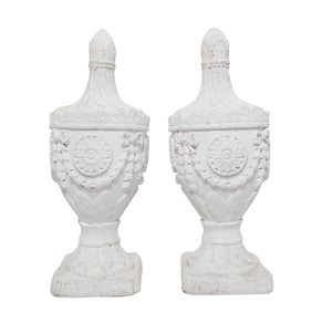 Pair of Fiberglass Ornamental Urns