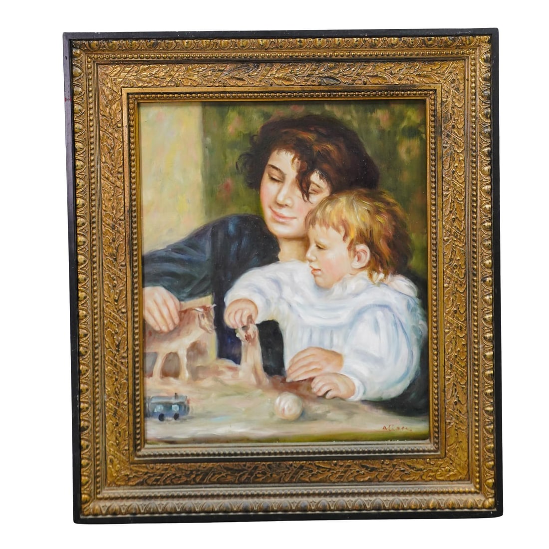 Renior "Gabrielle and Jean" Style Oil Painting, Signed (1 of 5)