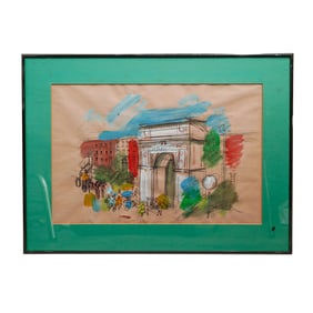 Charles Cobelle (1902-1994, French/USA) Arc de Triomphe Gouache on Paper