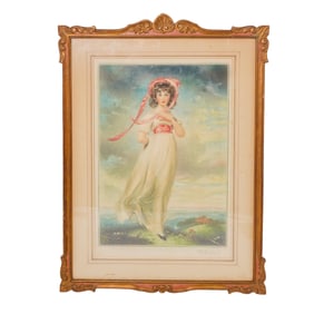 Thomas Lawrence (English, 1769-1830) "Pinkie" Mezzotint, Signed