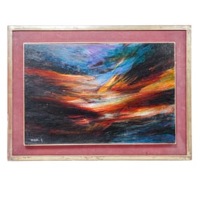 Signed Leonard Nierman "Sunset Wind" Original Framed Painting