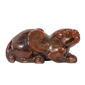Qing Dynasty Mythical Beast Soapstone Carving
