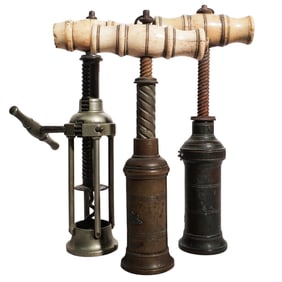 (3 Pc) Antique 19th Cent. Corkscrew Grouping Collection