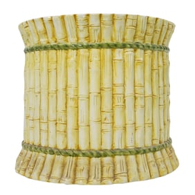 Italian Majolica Porcelain Bamboo Textured Planter