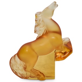 Lalique Crystal "Rearing Kazak" Horse