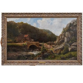 Large Jacobus NT Van Starkenborg (1822-1895, Dutch) Pastoral Oil on Canvas