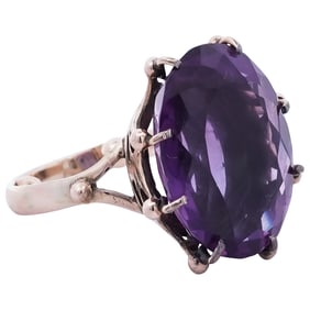 10k Gold and Amethyst Cocktail Ring