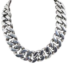 Large Sterling Silver Cuban Link Necklace
