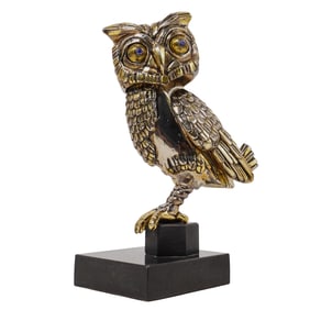 Frank Meisler (Israeli, 1929-2018) LE Large Metal Owl Sculpture, Signed
