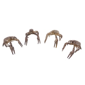 (4 pcs) Odiot Silver Plated Crawfish Figures
