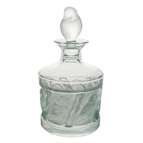 Lalique Crystal 'Owl' Decanter w/ Stopper