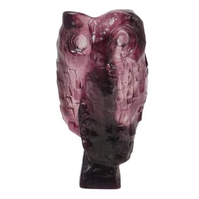 Daum France 1st Ed. Crystal Owl Sculpture by Mauricio Legendre