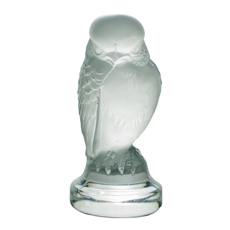 Lalique Frosted Crystal "Chouette" Owl Paperweight Figurine (1 of 5)