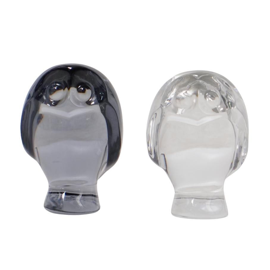 Pair of Baccarat Crystal Owl Figurines (1 of 6)