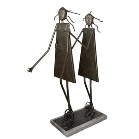 Attr. Allen Wynn (b. 1951, American) Large Bronze Figural Pair Sculpture