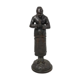 Alexandre Vibert (1847-1909, French) Bronze Woman at Prayer Sculpture