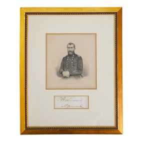 American Civil War General Philip H. Sheridan Framed Portrait & Autograph