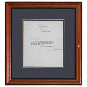 Eleanor Roosevelt 1951 Framed Signed Correspondence