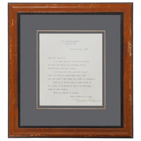 Eleanor Roosevelt 1957 Framed Signed Correspondence