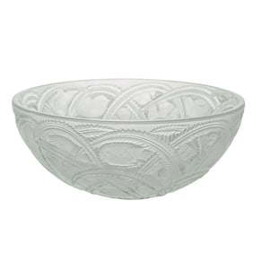 Lalique Crystal 'Pinson' 9" Round Serving Bowl