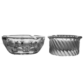 Lalique Crystal "Smyrne" & "Tokyo" Ashtrays