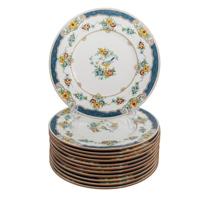 (12 Pc) English Minton Porcelain Dinner Plates