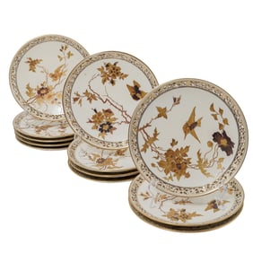 (12 Pc) Czech Bohemian Pirkenhammer Porcelain Plates Set