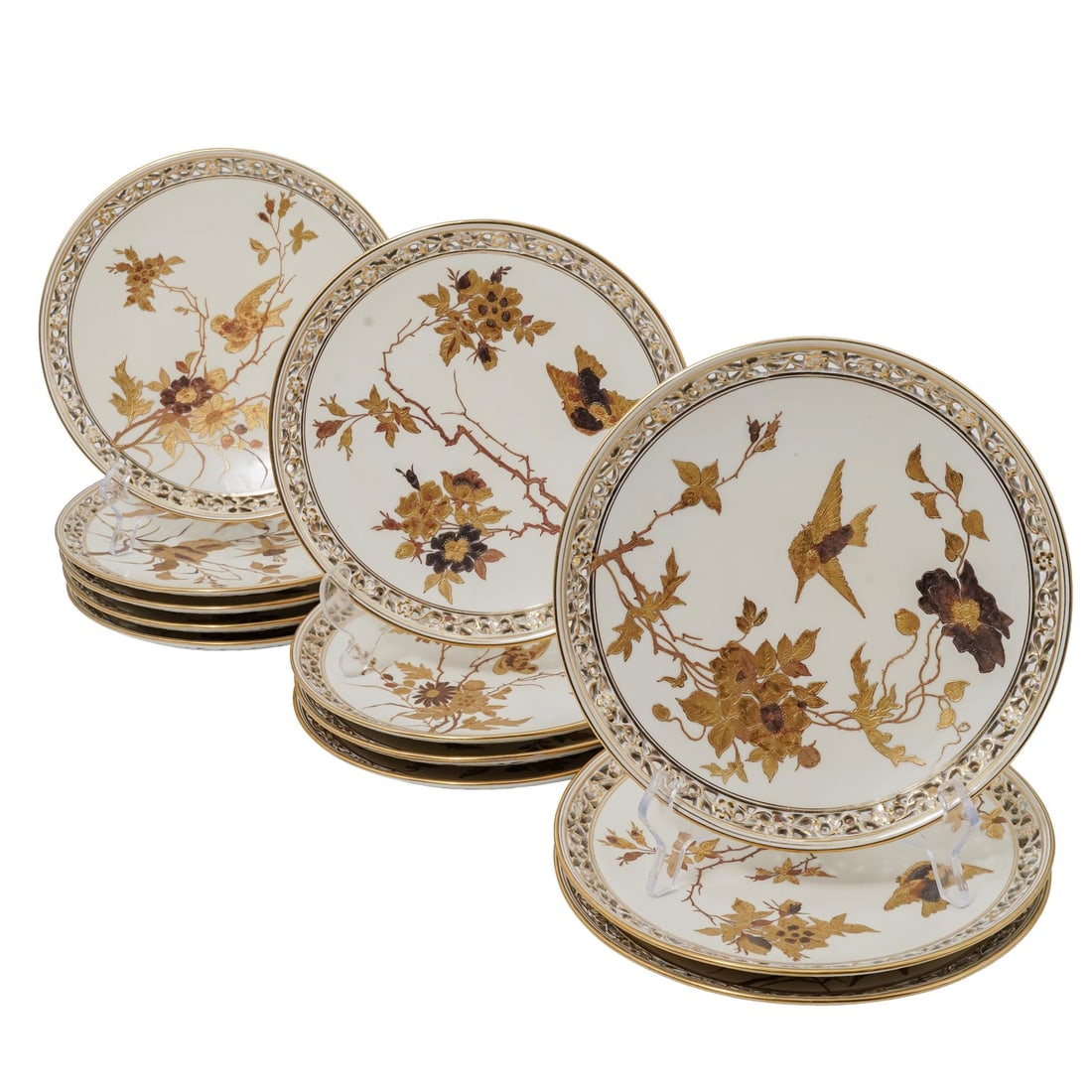(12 Pc) Czech Bohemian Pirkenhammer Porcelain Plates Set (1 of 5)