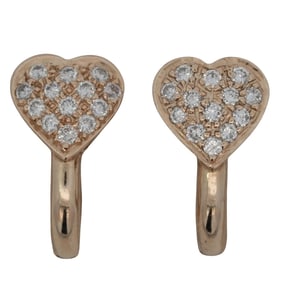 14k Gold and Diamond Heart Earrings