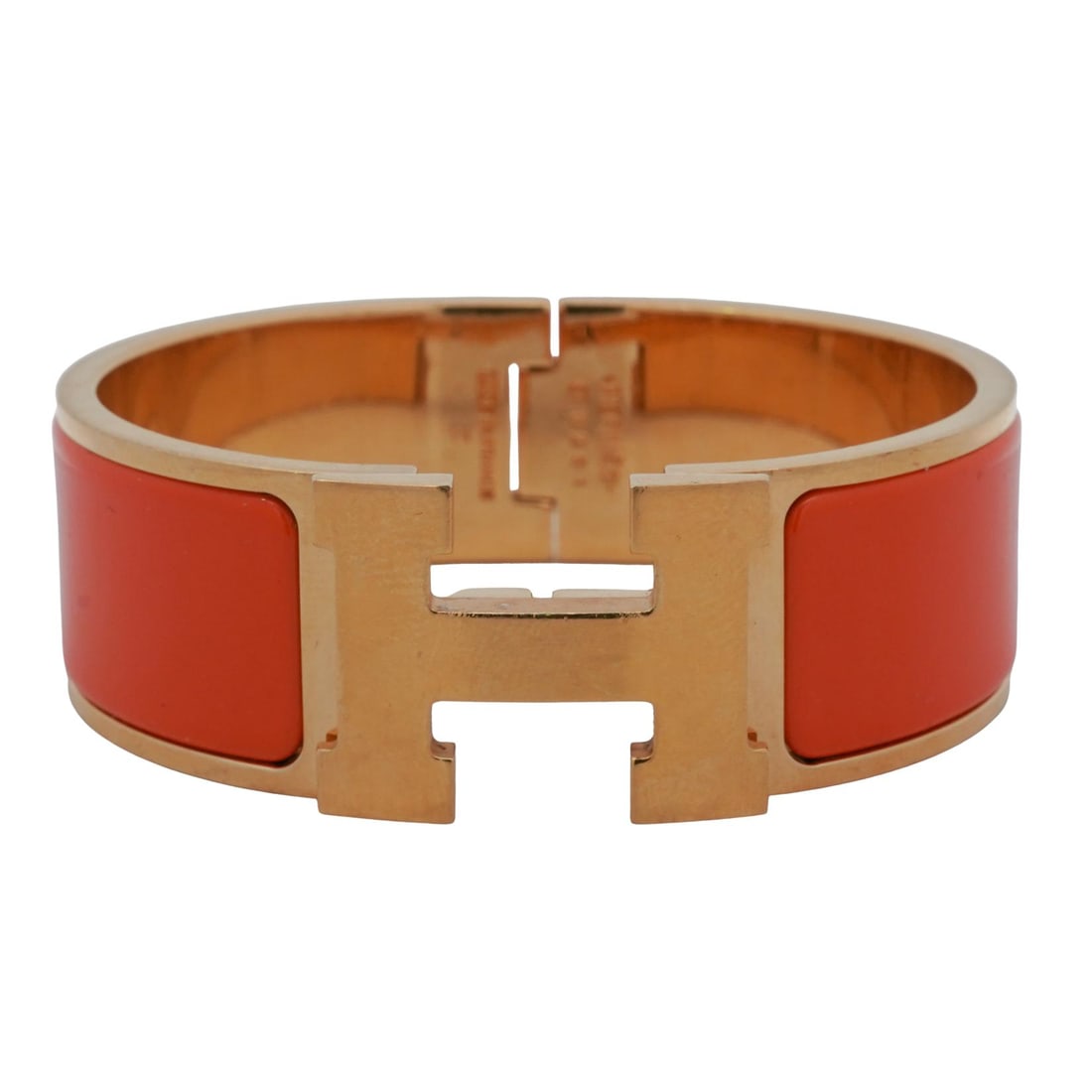Hermes Orange Clic H Bracelet (1 of 7)