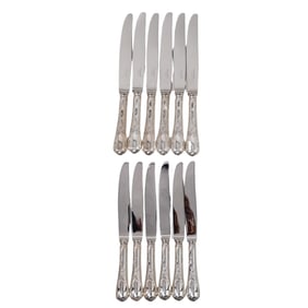 (12 pcs) Christofle "Marly" Silver Plate Dinner Knives