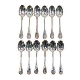 (12 pcs) Christofle "Marly" Silver Plate Tea Spoons