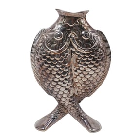 Christofle Silver-Plated "Deux Poissons" Fish Vase